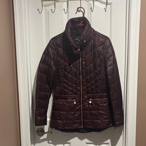 Bernardo Deep Burgundy Quilted Puffer Jacket